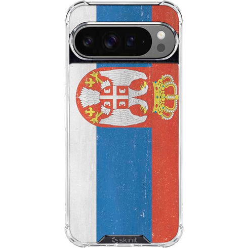 Serbia Flag Distressed Google Pixel 10 Pro XL Clear Case